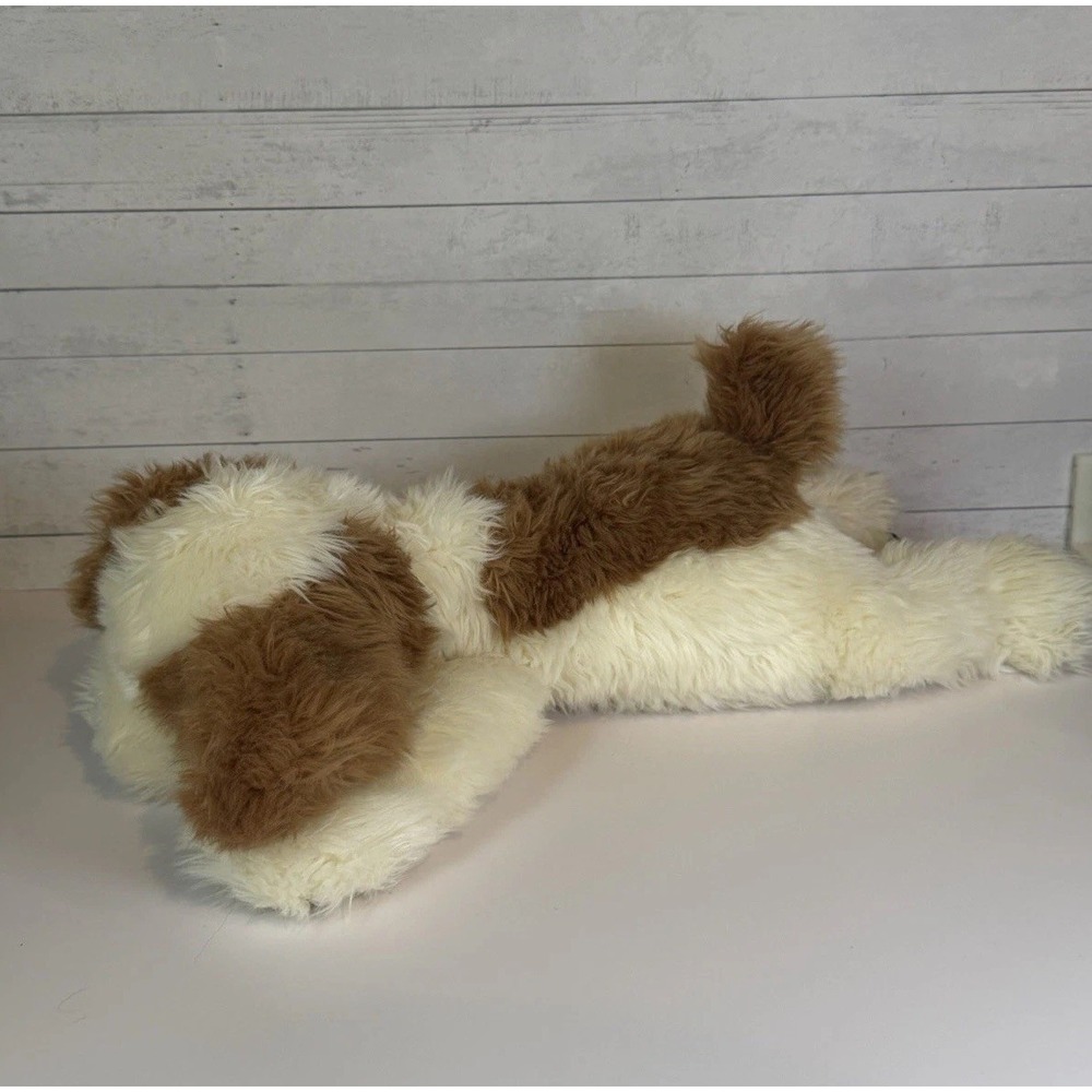 Vintage 1995 Ty Floppy Plush Dog Brown Cream Large Stuffed Animal Puppy